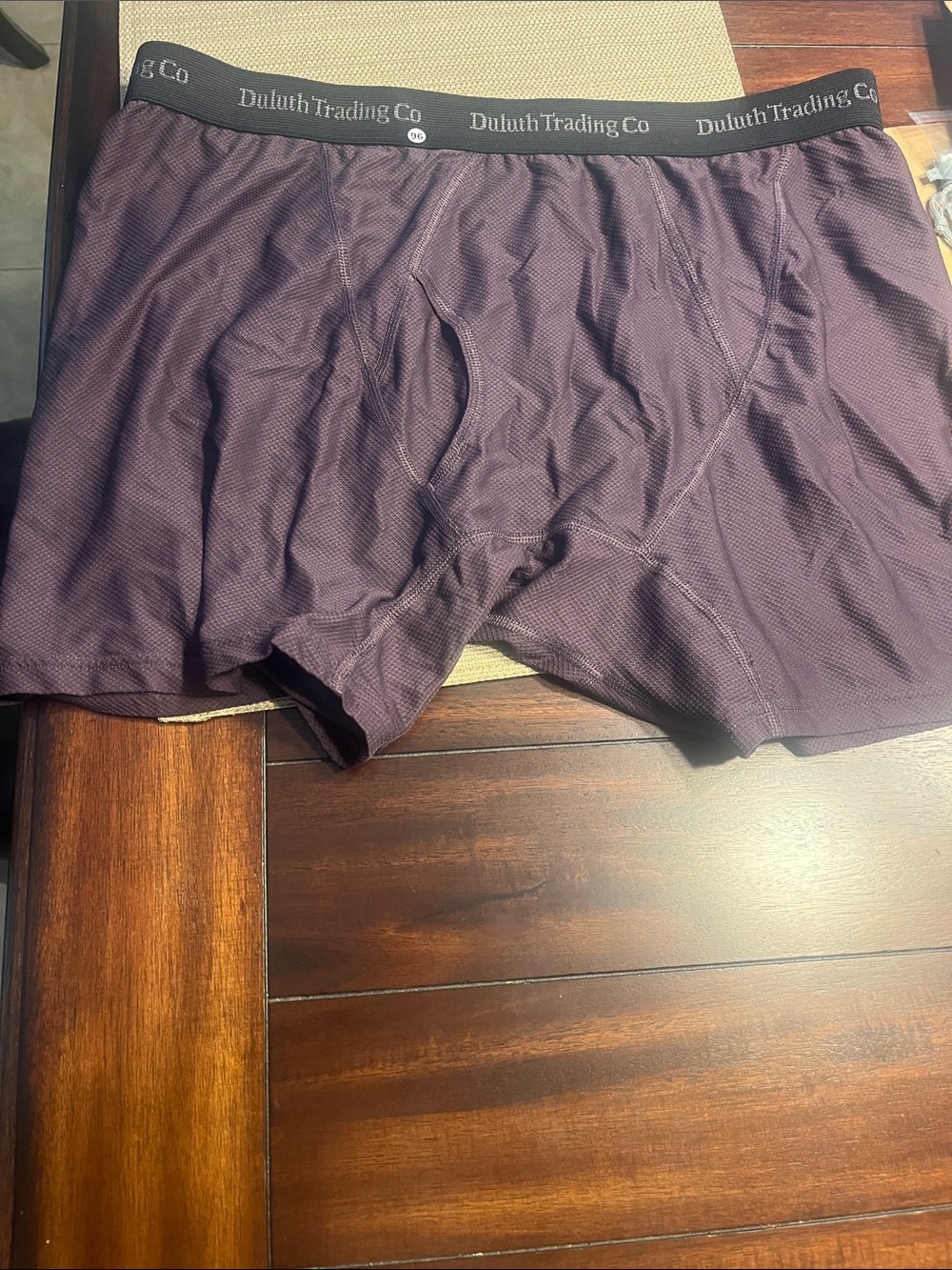 96 Duluth Trading Co Men's Boxer Briefs - Plum with Black Waistband xl read dis